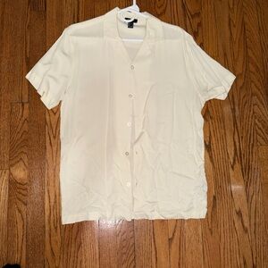 Forever 21 Men's Cream Short Sleeve Shirt